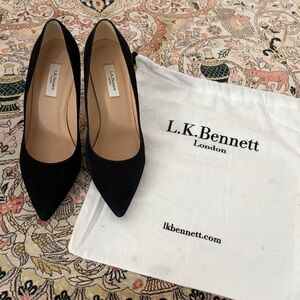 LK Bennett Black Suede Heels